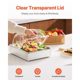 Countertop Food Serving Display Container, 1 x 1/2 Pan Stainless Steel Food Serving Tray