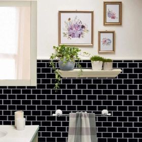 10pcs Self-Adhesive Splashproof Wall Tiles, 12x12 Inch Self-Adhesive Subway Tiles, Suitable for Kitchen and Bathroom Walls, Easy DIY (Option: 1)